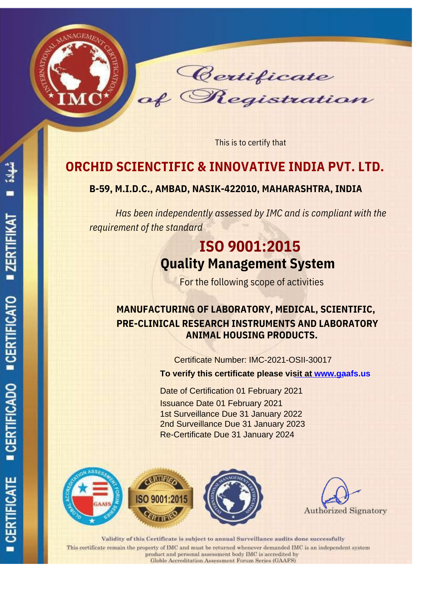 certificate