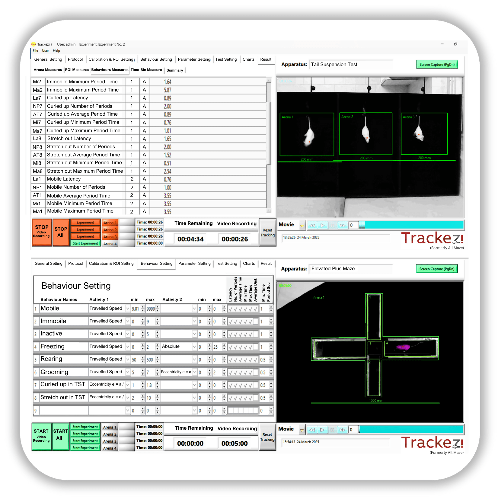 Trackezi Behaviour Setting