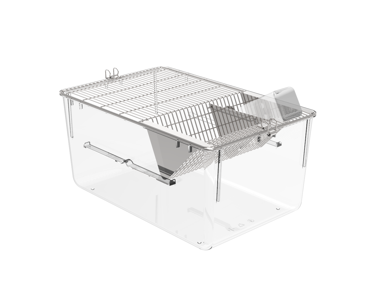 Rat Cage Polycarbonate with Grill 430x290x201mm - Conduct Science.